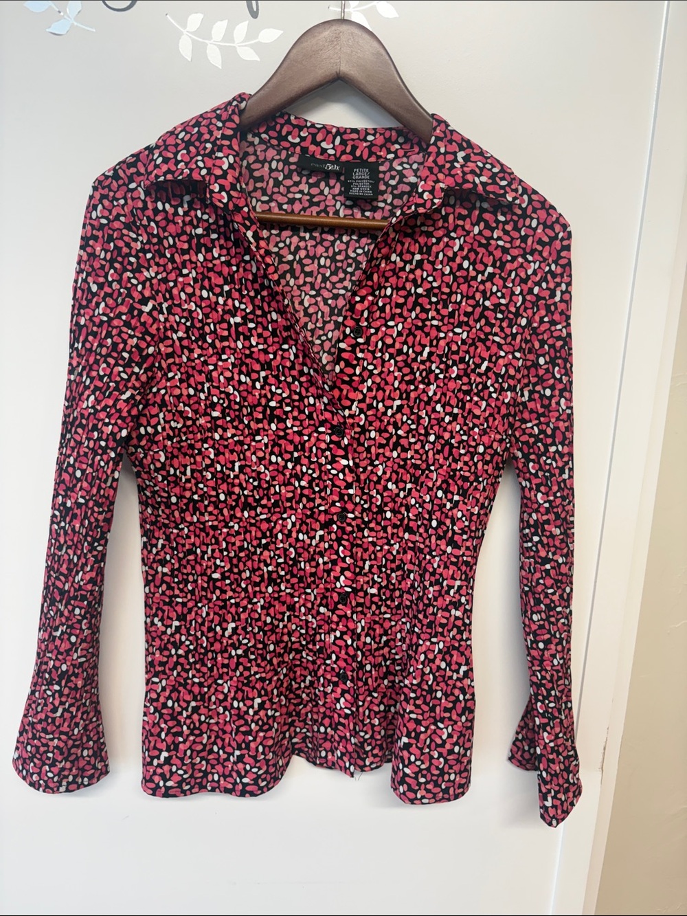 East 5th Pink and Black Printed Button-Down Shirt